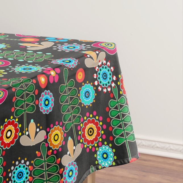 Retro, flower pattern tablecloth (In Situ)