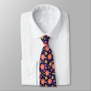 Retro Flower Pattern Tie