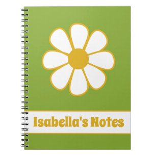 Retro Flower Personalised Notebook