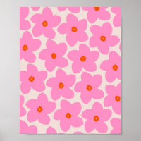 Retro Flower Pink Orange And Neutral