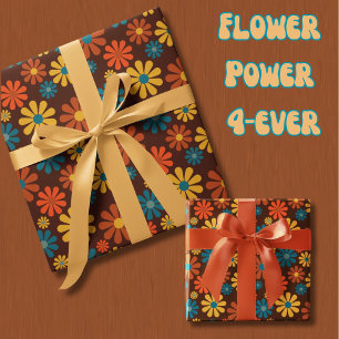 Retro Flower Power 1960's Wrapping Paper