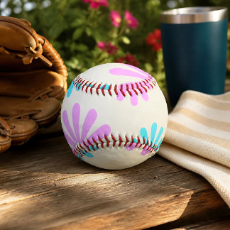 Retro Flower Power Baseball