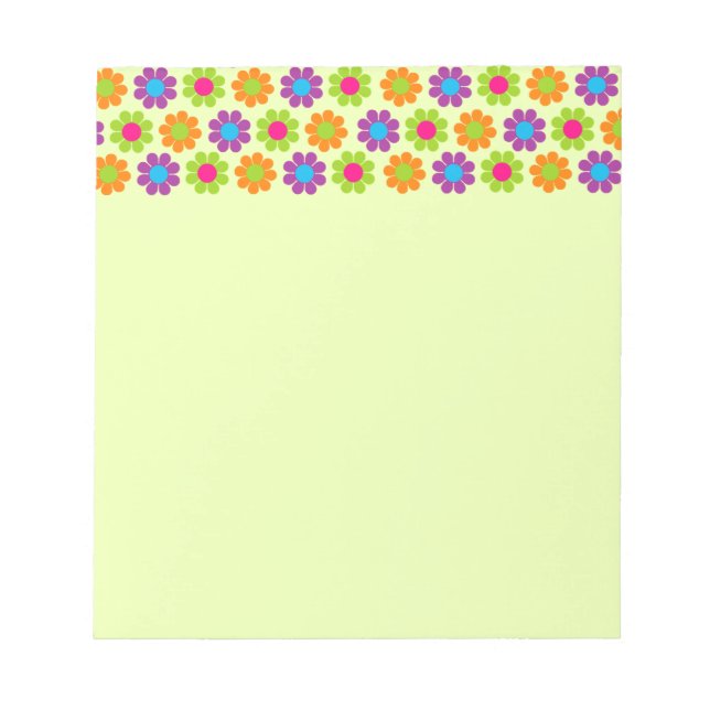 Retro Flower Power Notepad (Front)