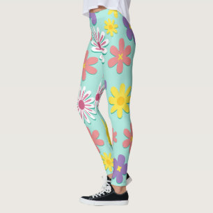 Retro Flower Power Pastels Leggings