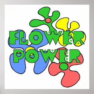 Retro Flower Power Poster