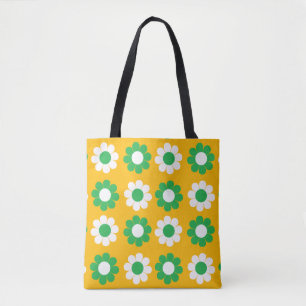Retro Flower Power Tote Bag