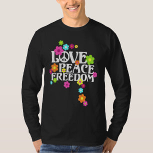 Retro Flower Power Type - Love Peace Freedom 2 - F T-Shirt