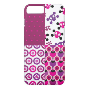 Retro flower skull polka dot iPhone 8 plus/7 plus case