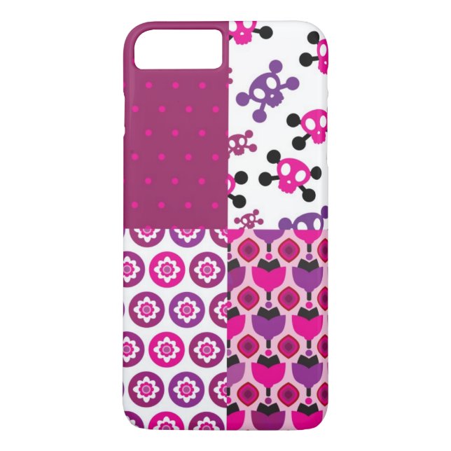 Retro flower skull polka dot Case-Mate iPhone case (Back)