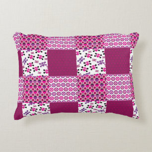 Retro flower skull polka dot decorative cushion