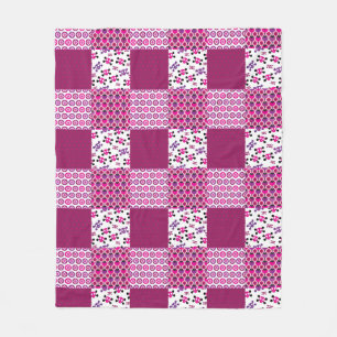 Retro flower skull polka dot fleece blanket