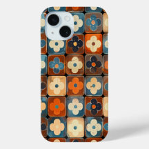 Retro Flower Tile Pattern Phone Case