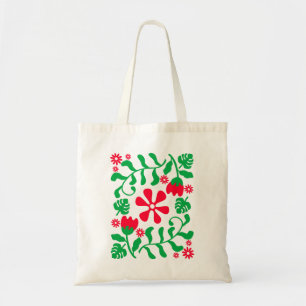 Retro flower tote bag