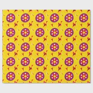 Retro Flower Wallpapper Wrapping Paper