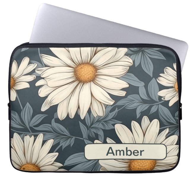 Retro Flowers 10 laptop sleeve (Front)