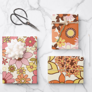 Retro Flowers 1960's - 3 Sheet Set