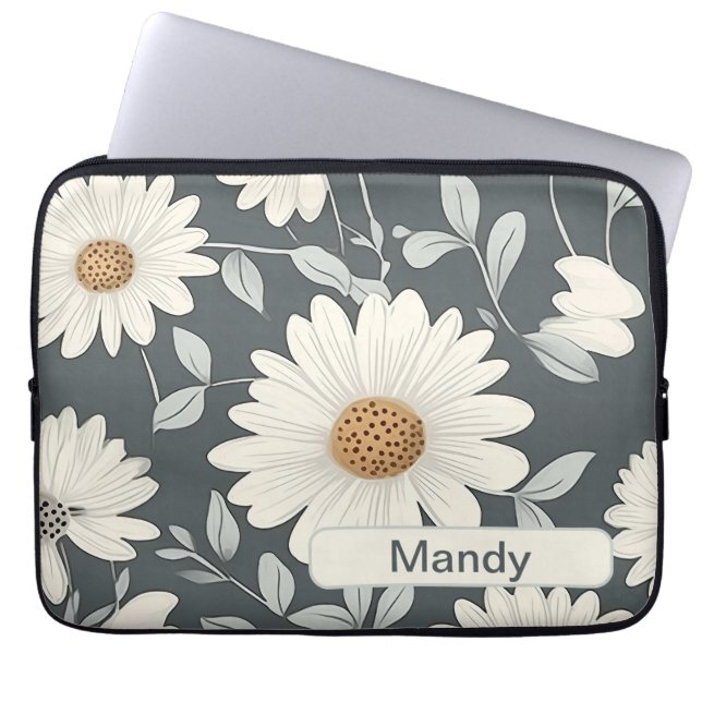 Retro Flowers 3 laptop sleeve (Front)