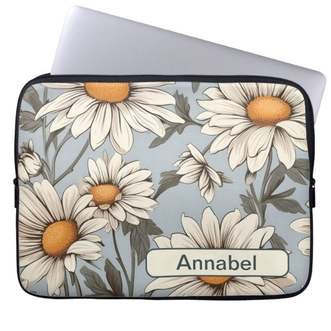Retro Flowers 6 laptop sleeve (Front)
