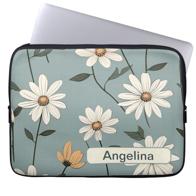 Retro Flowers 7 laptop sleeve (Front)