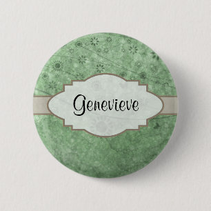 Retro Flowers and Butterflies Aqua.png 6 Cm Round Badge