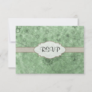Retro Flowers and Butterflies Aqua.png RSVP Card