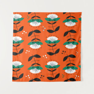 Retro flowers and leaves seamless pattern. tapestry