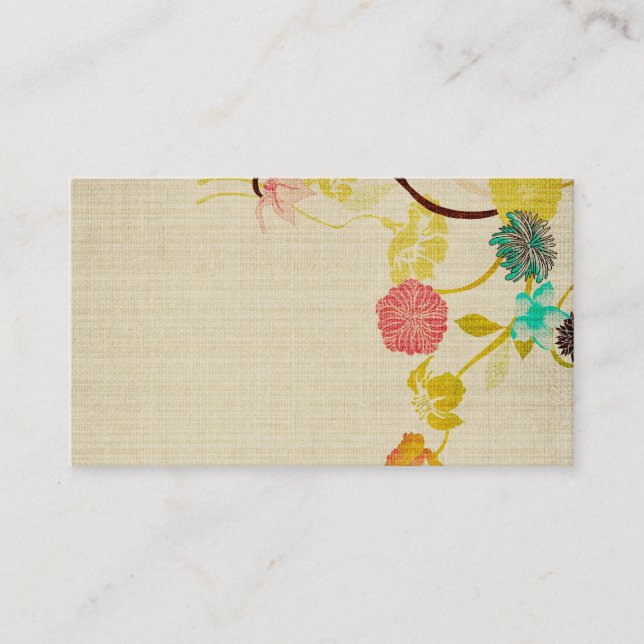 Retro flowers Business Card (Front)