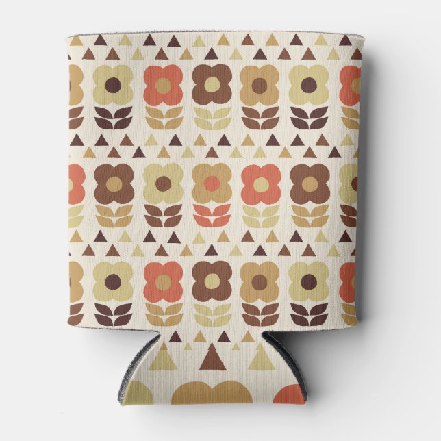 Retro flowers: colourful seamless background. can cooler (Front)