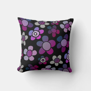 Retro flowers cushion