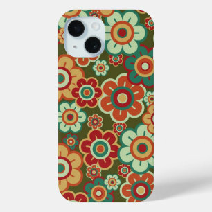 Retro Flowers Daisies Pattern Fun iPhone Case