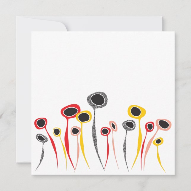 Retro Flowers Greeting Card (Front)