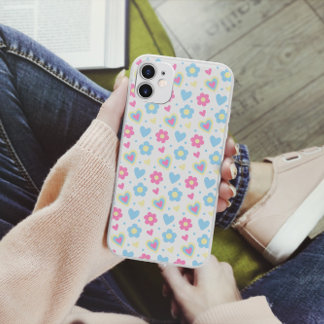 Retro Flowers Hearts Y2K Pattern Case-Mate iPhone 14 Case