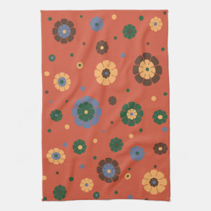 Retro Flowers Kitchen Towel