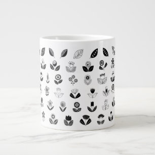 retro-flowers-leaf-flower-vintage large coffee mug