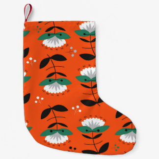 Retro flowers, leaves: seamless pattern. small christmas stocking
