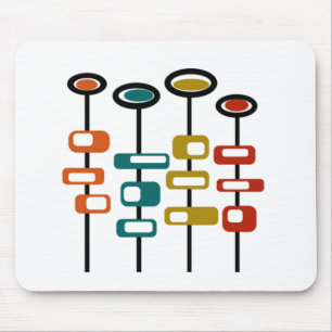 Retro Flowers Mouse Pad