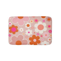 Retro Flowers Peach Blush Pink Orange Floral