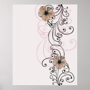 Retro flowers Poster