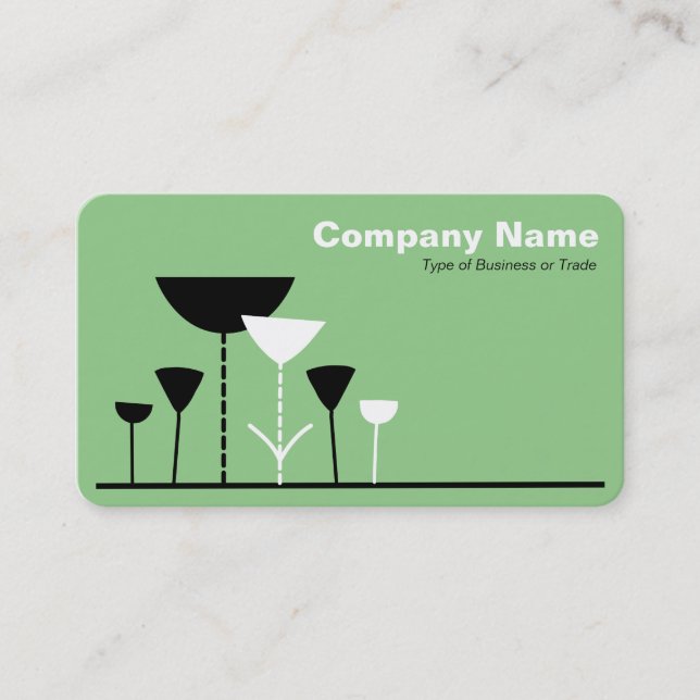 Retro Flowers - Sage Business Card (Front)