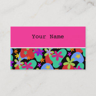 Retro Flowers seamless pattern coloured Business Card
