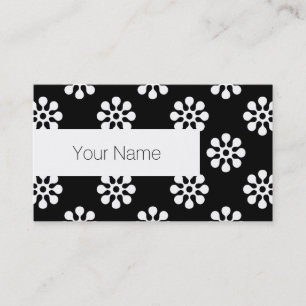 Retro Flowers seamless pattern white Business Card