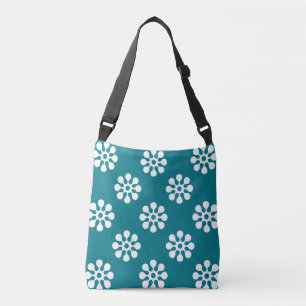 Retro Flowers seamless pattern white Crossbody Bag