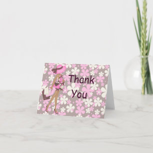 Retro Flowers Thank You Notecard (Pink AA)