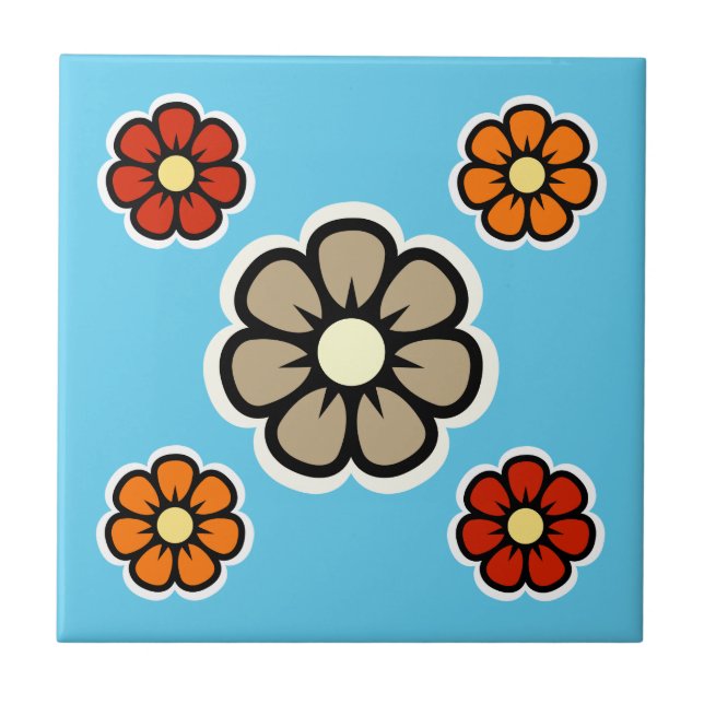 Retro Flowers Tile (Front)