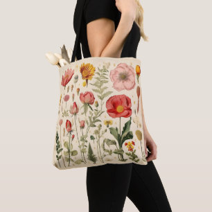 Retro Flowers Tote Bag