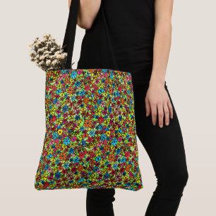Retro flowers tote bag