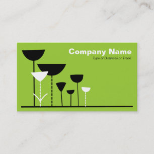Retro Flowers v2 - Martian Green Business Card