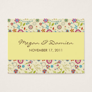 Retro Flowers · Yellow · Wedding Favour Tag