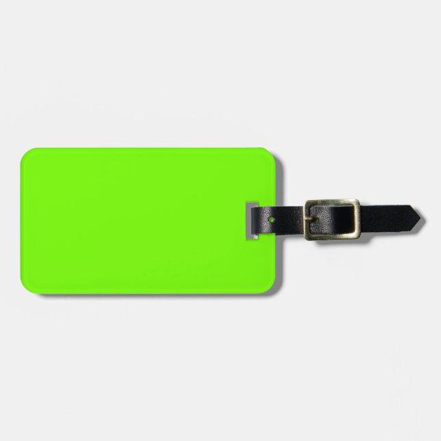 Retro Fluoro Lime-Green Collection Luggage Tag (Front Horizontal)
