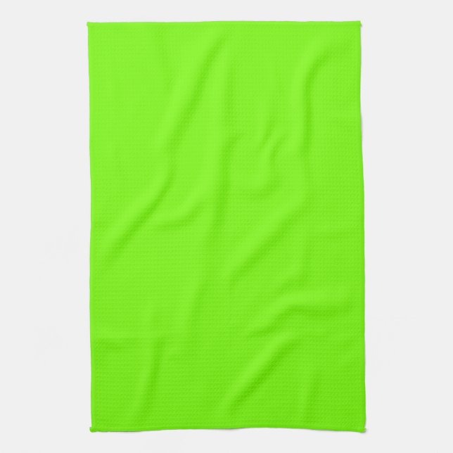 Retro Fluoro Lime-Green Tea Towel (Vertical)